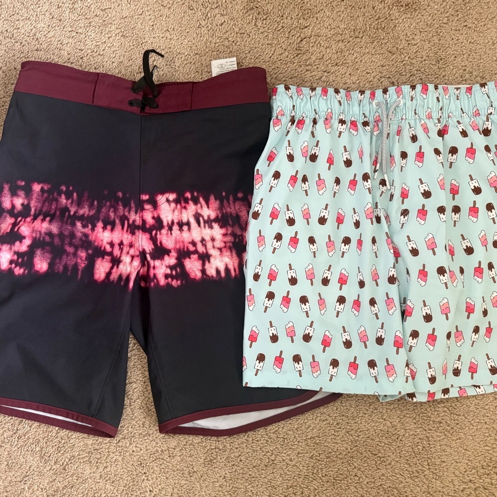 3 pairs Swim Trunks- 2 size 11/12 and 1 size 7